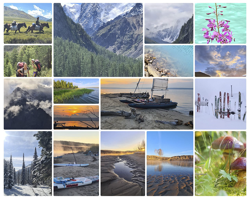 Коллаж путешествий и активностей